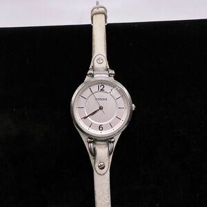 Fossil ES2829Women's Beige Leather Analog White Dial Genuine Wrist Watch